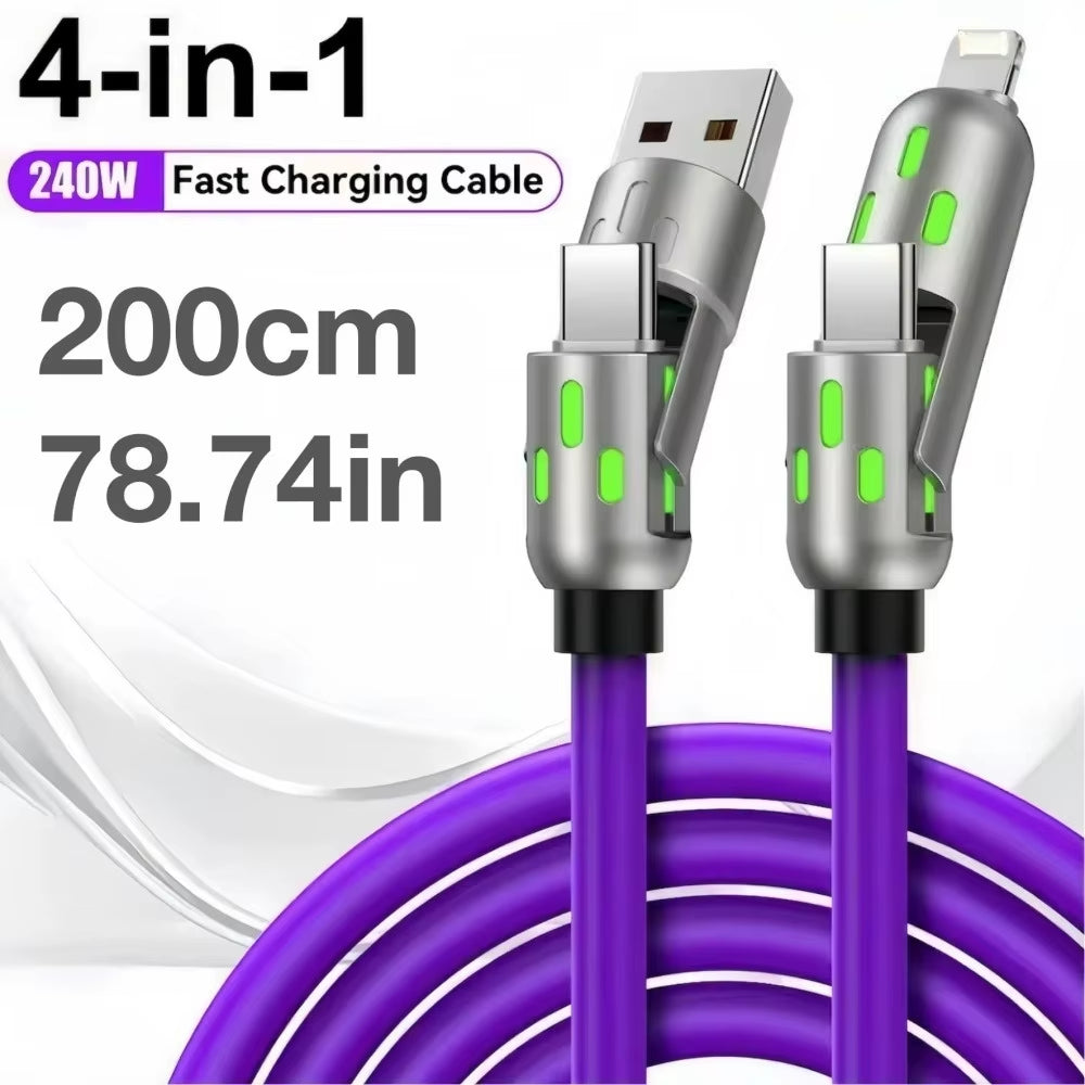 Cable USB PD 240W Súper Rápido 4 en 1