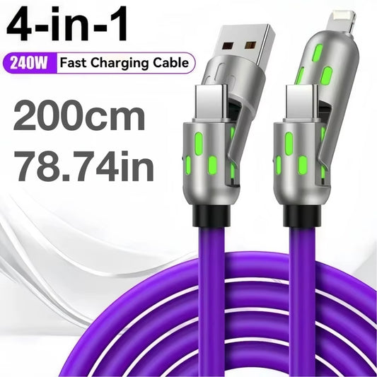 Cable USB PD 240W Súper Rápido 4 en 1